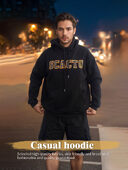 Fashionable Solid Color Long Sleeved Printed Hoodie