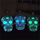 Halloween Luminous Skull Necklace With Day
