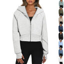 Casual Zippered Hooded Sweatshirt Fleece Sport Cardigan Fashion