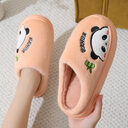 Cute Cartoon Panda Slippers Home Winter Warm Thick-soled