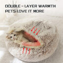 Luxurious Plush Round Cat Bed Soft Burrowing Cave