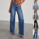 Fashion High Waist Jeans With Pockets Comfortable Slim