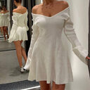 Sexy Slim V-Neck Long Sleeve Knitted Dress Fashion