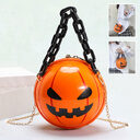 Halloween Cartoon Pumpkin Ball Handbags With Chain Personality