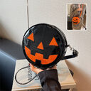 Halloween Pumpkin Small Round Bag Girls Funny Cute