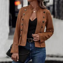 Solid Short Jacket Double Breasted Decorative Design Fashion
