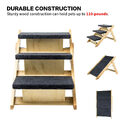 Wood Pet Stairs Steps Foldable 3 Levels Dog