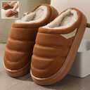 Fashion Solid Plush Slipper Winter Warm Indoor Floor