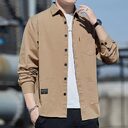Casual Lapel Long Sleeve Shirt With Pockets Spring