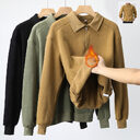 Fashion Lapel Half-zip Sweatshirt Winter Warm Fleece Long