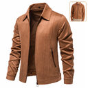 Fashion Lapel Zipper Jacket Autumn And Winter Solid