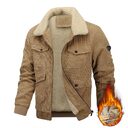 Winter Lapel Fleece Jacket With Pockets Warm Thicken