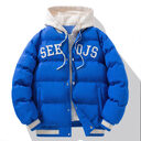 Fashion Letter Hooded Cotton Coat Winter Warm Solid