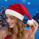 New Knitted Christmas Hat With Fur Ball Holiday