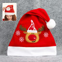 Cartoon Christmas Hat With Elk Santa Claus Embroidery
