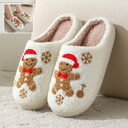 Christmas Snowflake Gingerbread Slippers Winter Indoor Non-slip Floor