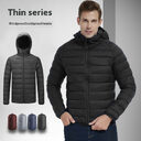 Men's Lightweight Hooded Coat Winter Warm Solid Color
