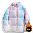 Fashion Stand-up Collar Gradient Coat Couples Winter Warm