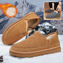 V-cut Fleece Snow Boots Winter Warm Round-toed Suede