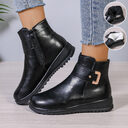 Winter Fleece Boots With Side Zipper Design Fashion