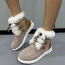 Fashion Suede Fleece Snow Boots Winter Warm Plush