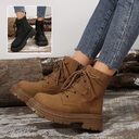 Square-heeled Lace-up Boots For Women Fall Winter All-match