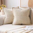 Corduroy Pillow Covers Super Soft Boho Striped Broadside