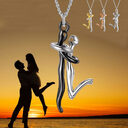 18K Love Hug Necklace Couple Anniversary Valentine's Day