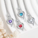 Rose Heart-shaped Necklace With Rhinestones Fashion Everlasting Flower