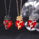 Punk Rose Love Necklace Fashion Personality Heart-shaped Clavicle