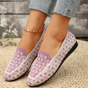 Printed Round Toe Flat Shoes Fashion Casual Hollow