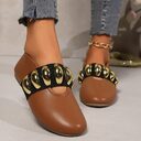 Personalized Flats Shoes With Metal Buckle Design Fashion