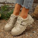 Lace-up Canvas Shoes With Hook Design Fashion Breathable