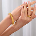 2Pcs Fashion 18k Gold Plated Wheat Ear Leaves
