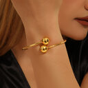 1pcs Copper Plated 18k Gold Double Headed Bead