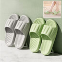 Fashion Solid Color Striped Home Slippers Summer Thick
