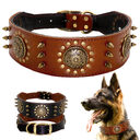 Leather Stud Dog Collar Large Anti-Bite