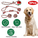 Set Of 5Pcs Christmas Dog Rope Chew Toys