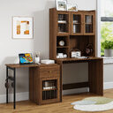 Computer Desk With Glass Door For Home Office