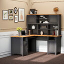 L Shaped Computer Desk with Hutch