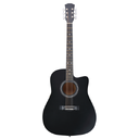 Matte Black 41-inch Dreadnought Barrel-shaped Cutaway Acoustic Guitar