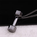 European fashion fitness dumbbell Necklace Pendant Korean couple