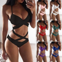 Sexy Black And White Color Matching Bikini Women'S