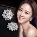 S925 pure Tremella nail Flower Earrings Korean temperament