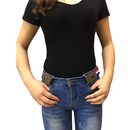 Leather Slim Stretch Invisible Belt Jeans Simple Joker