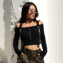 School bag buckle streamer word shoulder umbilical short