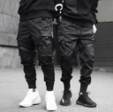 Ribbons Harem Joggers Men Cargo Pants Streetwear Hip
