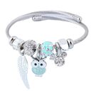 DIY Beaded Owl Angel Wings Pendant Stainless Steel