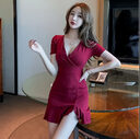 V-neck Bag Hip High Waist Slimming Fish Tail
