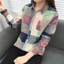 asual Plaid Women Blouses Kimono Vintage Linen Cotton